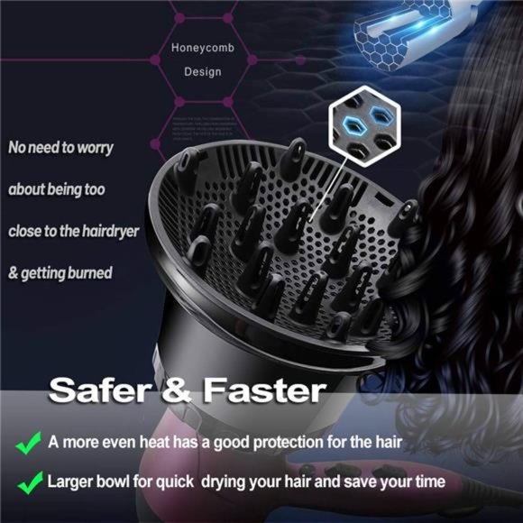 Universal Hair Diffuser, Hair Dryer Diffuser Attachment for Curly and Wavy Hairs - Picture 4 of 8